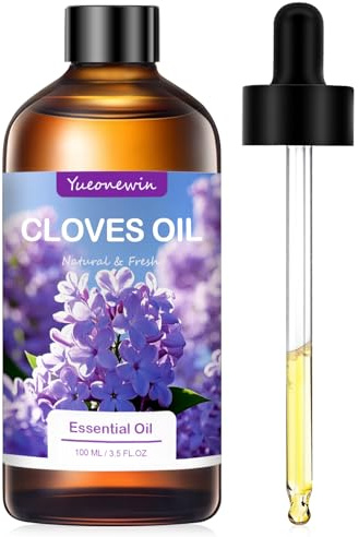 Aceite de clavo 100 ml, aceites esenciales puros de clavo para difusores aceites aromáticos para masajes, manualidades, jabón, fabricación de velas, baño, regalos navideños para mujeres