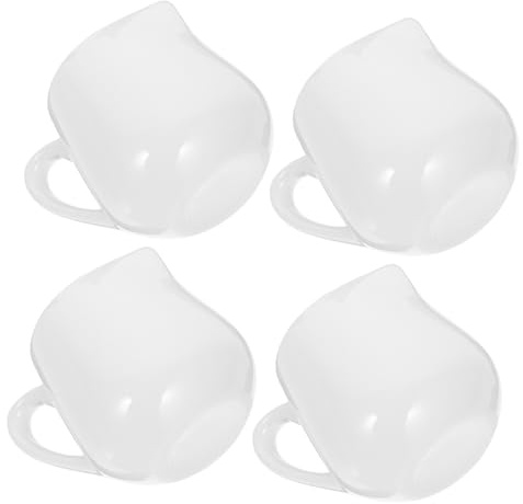 DIYEAH 4piezas Jarras De Cerámica Para Salsa y Asa De Base Antideslizante Aptas Para Restaurantes y Catering