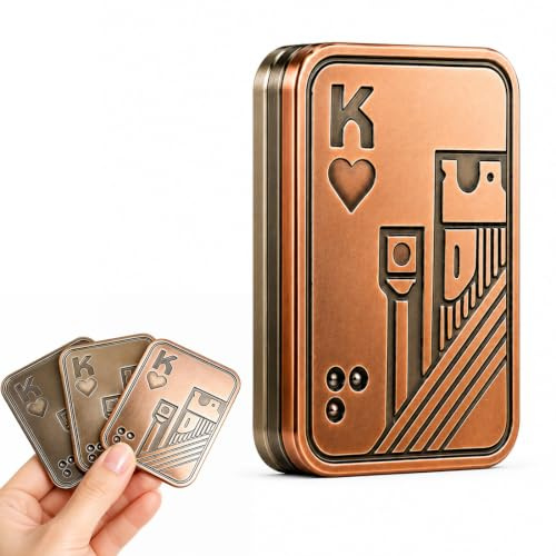 CEJAS 1 Slider Fidget Metálico de 3 Capas – Deslizador Magnético Poker para Adultos – Juguete de Oficina Anti-Estrés y Ansiedad (Color Cobre)