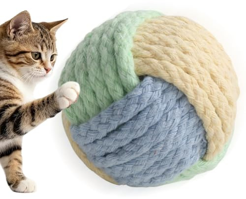 Balles de pour Chat Avec Grelot, Balles Élastiques Interactives À Mâcher