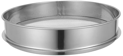 HORIALENCE Tamiz de Acero Inoxidable Redondo para jardinería, Malla Grande de 4 mm, para tamizar Grava y Arena en preparación de Tierra para bonsáis y compostaje