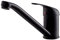 Matte Black Kitchen Taps Mixer, Modern Brass Single Lever 360 Swivel Kitchen Sink Taps with Braided Hoses KT CLA Mix SH BK 026B