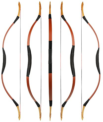 wolfman Arco Tradizionale Arco Ricurvo Long Arco Sportivo Tiro con L'Arco Arco da DIY Arco di Legno Asiatico Arco Mongolo per Adulti Adolescente Principiante Mano Sinistra Destra(C, 45Lbs)