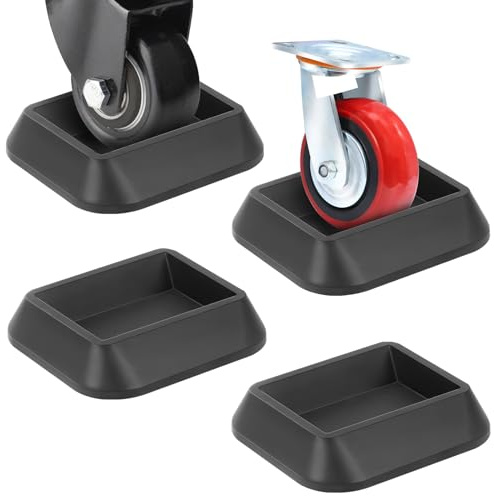 Furniture Stoppers & Bed Stoppers - Wheel Caster Cups fit All Wheels of Furniture - Silicone Non-Slip Pads for Sofa Bed Chairs to Prevents Scratches (4 Pack)