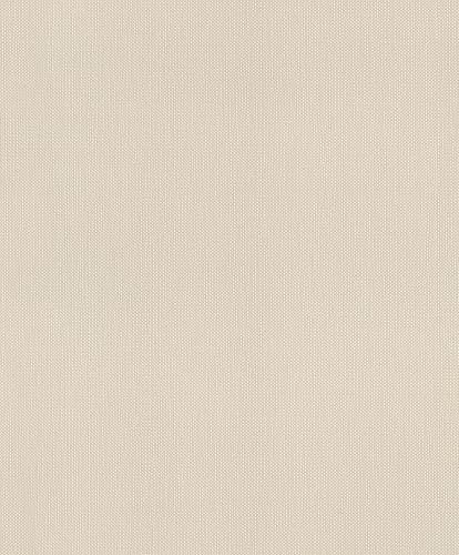 Rasch Papier peint 312348 - Papier peint intissé, uni crème clair, avec surface structurée et aspect tissé - Aspect textile - 10,05 m x 0,53 m (L x l)