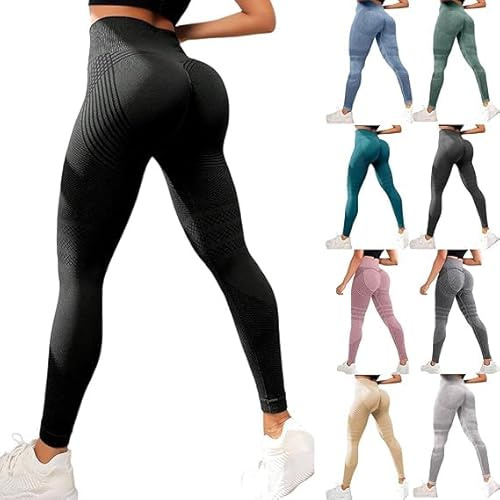 Sport Leggings Damen 3D Kompression Anti Cellulite Leggings Schlankwirkung Hochtailliert Blickdichte Strumpfhosen