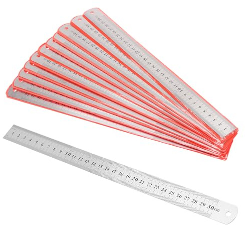 JIAYUET Regla de acero inoxidable de 30 cm, 12 unidades, para medición, carpintería, ingeniería