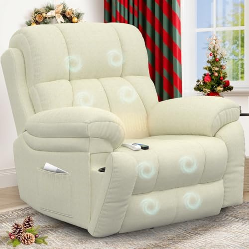 YONISEE Lift Chair Recliners for Elderly, Recliner Chair with Massage & Heat, Extended Footrest, Oversized Recliners Armchair Lounge Sofa with Type C+USB Ports, Hidden Drink Holders, Dual Side Pockets