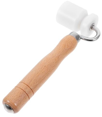 VILLFUL Rullo per Giunti Carta da Parati Manico in Legno di Faggio, Rullo per Lisciare Angoli e Cuciture Piatte, Utensile a Rulli Cuscinetto per Applicazioni Sfondi e Cartongesso