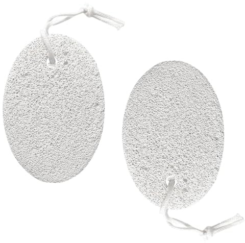 Natural Pumice Stone & Foot Scrubber – 2 Pack Callus Remover for Feet | Natural lava stone Gentle exfoliation Hanging hole 2pcs set Rinses clean Salon results at home