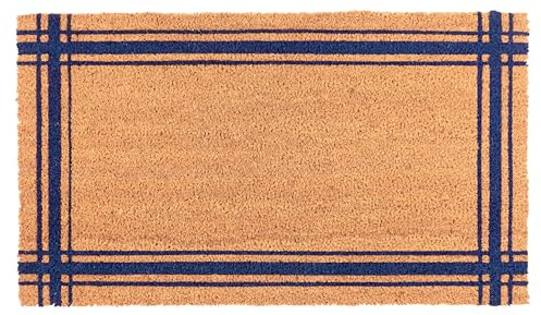 KAF Home New Coir Doormat, Heavy-Duty, Weather Resistant, Non-Slip PVC Backing, Indoor and Outdoor Use, Blue