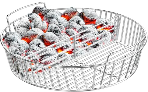 onlyfire Stainless Steel Charcoal Ash Basket Charcoal Briquet Holder BBQ Accessories for Weber 22 Kettle Grills