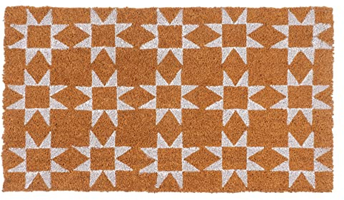 KAF Home Coir Doormat with Heavy-Duty, Weather Resistant, Non-Slip PVC Backing | 17 by 30 Inches, 0.6 Inch Pile Height | Perfect for Indoor and Outdoor Use (White)