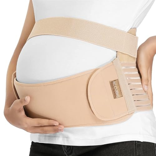 ACCUBIO Maternity Belly Band for Pregnant Women, Maternity Belt, Pregnancy Belly Support Band for Abdomen,Breathable and Adjustable Belly Brace, Relieve Waist and Back Pain (Medium)