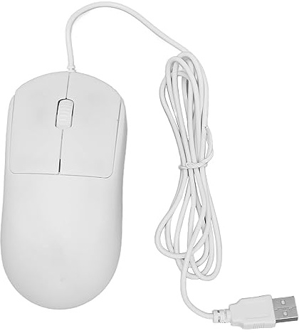 Trådbunden Mus, Tyst Trådbunden Optisk USB-mus, 1200 DPI USB-port, Ergonomisk Design, Plug and Play, Datormus för Bärbar Stationär PC (Vit)