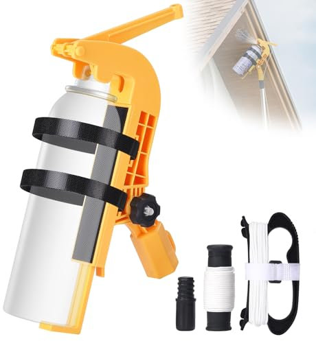 Spray Can Extension Pole Adaptor, Adjustable Holder for Aerosol Cans & Powder Dusters, Fits Spray Paint & Cleaners
