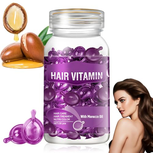 Hair Vitamin Serum Capsule Enriched with Moroccan Macadamia Avocado Oils Vitamins A C E B5 Anti Frizz Hair Damage Repair Essential Oil (Style A)
