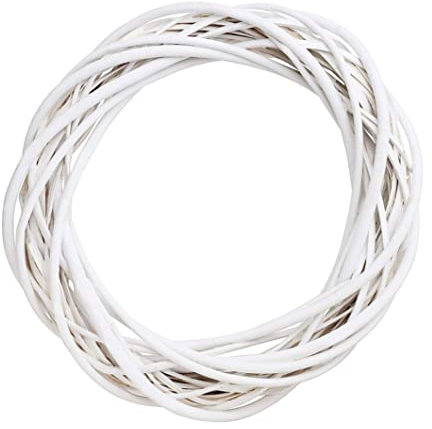 White Rattan Wreaths, 30 cm Christmas Rattan Vine Ring Natural Wreath Frame for DIY Craft Front Door Decor Wicker Spring Wreaths for Christmas Holiday Decor