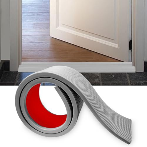 Rampa de Umbral de Puerta Autoadhesivo 100 * 8 * (1-3) cm, Antideslizante Goma Rampas para Silla de Ruedas, Cortable Perfil Transición Suelo para Garaje, Carrito de Transporte (3,0 cm-Altura, Gris)