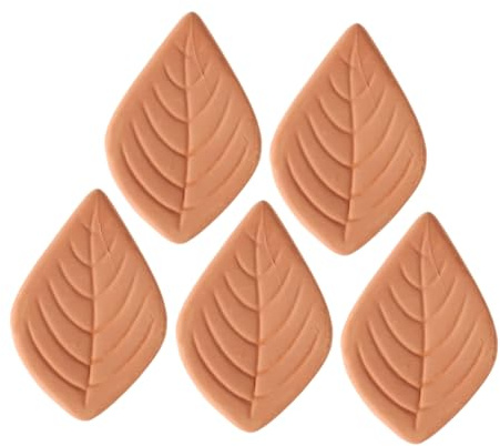 VERDANVERSE Contenitore per Zucchero di Canna in Terracotta Design a Foglia, Set 5 Pezzi Compatto per Conservazione e Ammorbidire Zucchero Marrone in Cucina