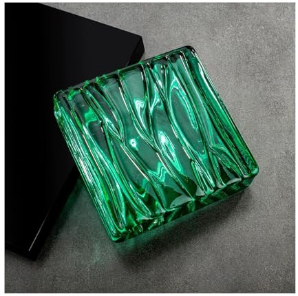 Högtransparent färgade glasblock iskristall textursidor glasögon tegelstenar för badrum sovrum väggskiljeväggar (grön)