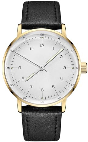 Boyarca Vintage mekanisk klocka med välvd glasklocka spegel och 40 mm fodral, avslappnad och minimalistisk manuell lindning mekanisk armbandsur för män och kvinnor