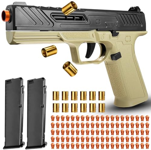 Shell Ejecting Toy Gun Pistol, Soft Bullet Toy Guns for Boys, Kids, Automatic Pull Back Action Toy Pistols, Fun Educational Shooting Game Toys Pretend Play Gun Prop