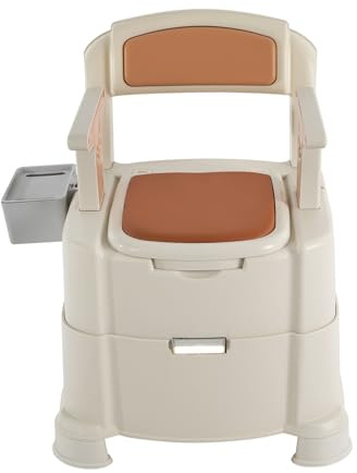 WC, chaise percée sur le lit, siège de chaise percée avec seau intérieur, toilettes mobiles portables pour un usage domestique - Pour personnes âgées, personnes âgées, handicapées, capacité de charge