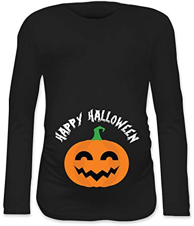 T Shirt Maglia Premaman Festa di Halloween Zucca di Halloween Manica Lunga