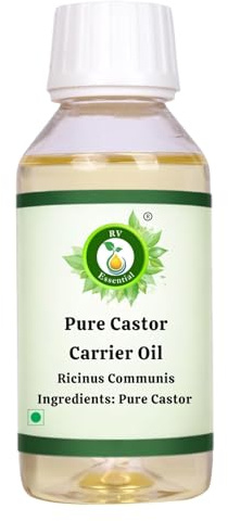 R V Essential Pure Castor Carrier Oil 100ml (3.38oz)- Ricinus Communis (100% Pure & Natural Cold Pressed)
