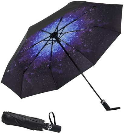 SY COMPACT Travel Umbrella Windproof Factory outlet Compact Automatic Umbrellas for Rain Compact Small UV Sun Protection Umbrella Durable Waterproof Lightweight -Fits Backpack Car Purse (Starry Sky)