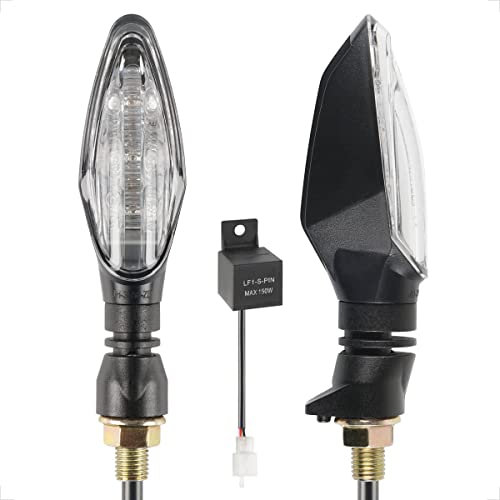 evermotor E4 2 Stück LED Motorrad Blinker mit Relais, Miniblinker E-geprüft LED Fahrrad Blinker, Wasserprüf IP67, Universal