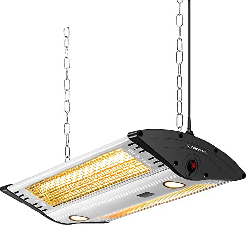 TROTEC Riscaldatore Radiante a Soffitto Design IR 2000 C | Infrarossi, Terrazza | Uscita di Calore a Due Stadi (1.000 W, 2.000 W)