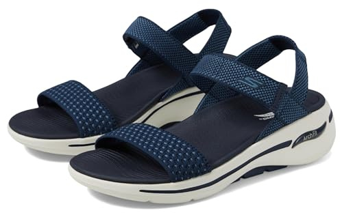 Skechers Women's GO WALK Polished Sandal, Navy, 6 UK