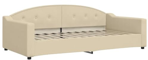 vidaXL Tagesbett, Gästebett 2-in-1, Sofabett Schlafsofa für Schlafzimmer Wohnzimmer, Bettsofa Sofa, Modernes Design, Creme 100x200cm Stoff