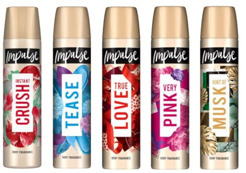 SAESR Impulse Variety Bundle Set Körperduft Spray 75 ml (5 Stück)