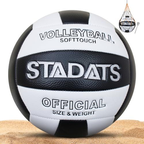 KWJEIULSOQ Volleyball Ball Indoor Outdoor Volleybälle Sport Training Beachvolleyball offizielle Größe 5 für für drinnen und draußen Strand Volleyballtraining (Grau-schwarz)