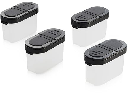 Tupperware Small Spice Shakers, Set of 4, Keeps Dry Herbs and Spices Fresh, BPA-Free, Dishwasher Safe