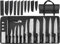MOSFiATA Chef Knife Set, 17PCS Portable Sharp Kitchen Knife Sets, High Carbon Japanese Stainless Steel Professional Chef Knives Set with Knife Roll Bag Sharpener for Outdoor Travel Camping BBQ