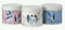 Set of 3 - Swallow/Swift Bird & Floral Design Kitchen Caddy/Storage Tins - Pastel Cream, Pink & Duck Egg Blue - 9.5 x11 cm
