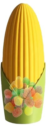 Genérico Candy Dispenser, Wall Snack Organizer, Corn Shaped Refillable Storage Container with Fun Kitchen Decor, Food Sorting Jar for Nuts, palomitas de maíz, Beans, Cereal