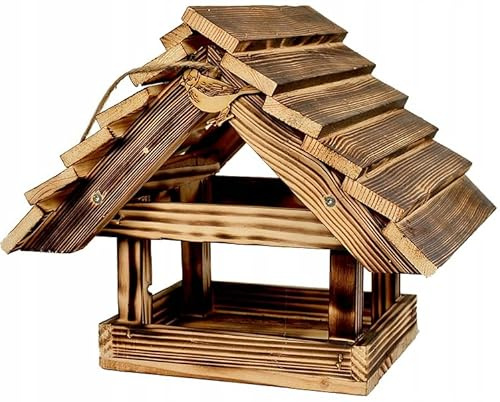 WOODOK Caja nido de madera – Incubadora de madera resistente a la intemperie para tetas, petirrojos y gorriones con tapa de limpieza, casa para pájaros con protección para depredadores, comedero de