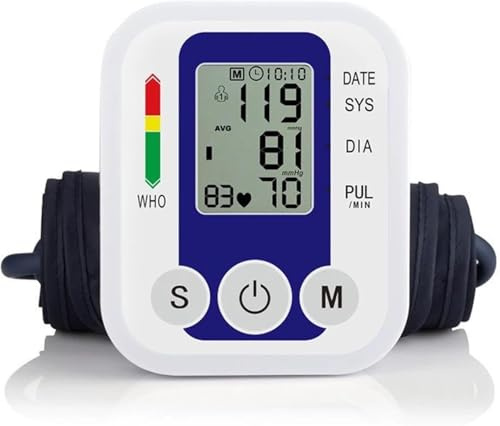 Digital Blood Pressure Monitor with Upper Arm Cuff – Accurate Heart Rate & BP Tracking, Large Display, Memory Storage for Home Health Monitoring