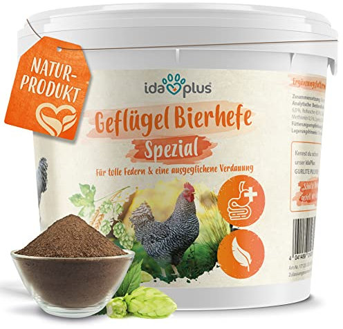 Ida Plus - VitaBrew Bierhefe - 1500g - Futterergänzung für Hühner, Wachteln & anderes Geflügel - reich an B-Vitaminen, Aminosäuren, Mineralien & Spurenelemente - unterstützt die Federbildung.