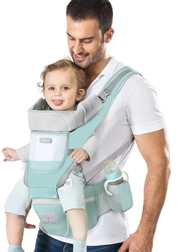 YSSKTC Baby Carrier Ergonomic Infant Carrier with Hip Seat Kangaroo Bag Soft Baby Carrier Newborn to Toddler 7-45lbs Front and Back Baby Holder Carrier for Men/Women Dad Mom