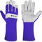 WFX Guantes largos de jardinería de cuero para mujeres, hombres y mujeres, guantes de jardín duraderos de piel de cabra, protección del antebrazo, a prueba de espinas, mangas (Morado, L)