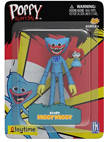 Bizak Poppy Playtime Figura de acción articulada de Huggy Wuggy Scary de 13 cm, Vienen con un Accesorios como en el Videojuego, Diferentes Personajes para coleccionar, a Partir de 6 años (64230014)