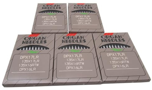 Organnål i CKPSMS klar plastlåda – 50 st DPX17LR 135 x 16RTW DPX16LR lädernål för industriella promenadfotmaskiner (nålstorlek: 22/140)
