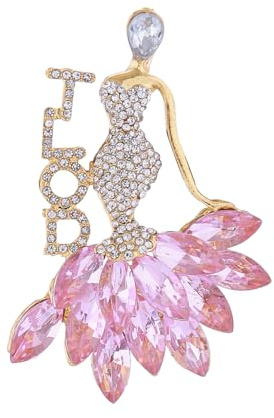 Bling Rhinestone Sorority Society Greek Letters Metal Tlod Broach Pin Dancing Lady Fashion Jewelry
