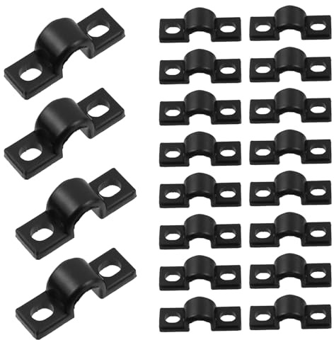 Mewutal 20pcs 8mm Wire Shelf Loop Clips, 0.31 U Bracket Clamps, Black